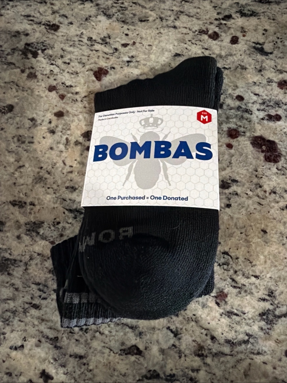 Bombas Black Crew Socks - Medium